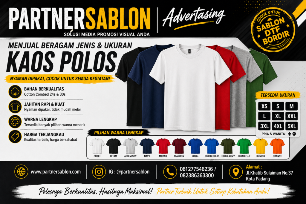 harga kaos polos padang