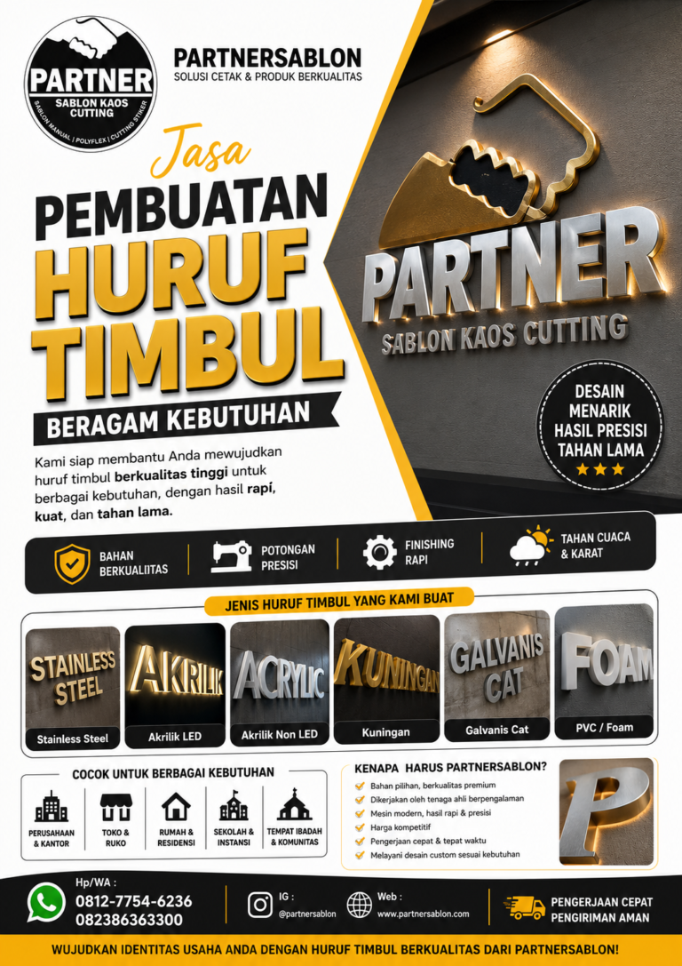Partnersablon Huruf Timbul