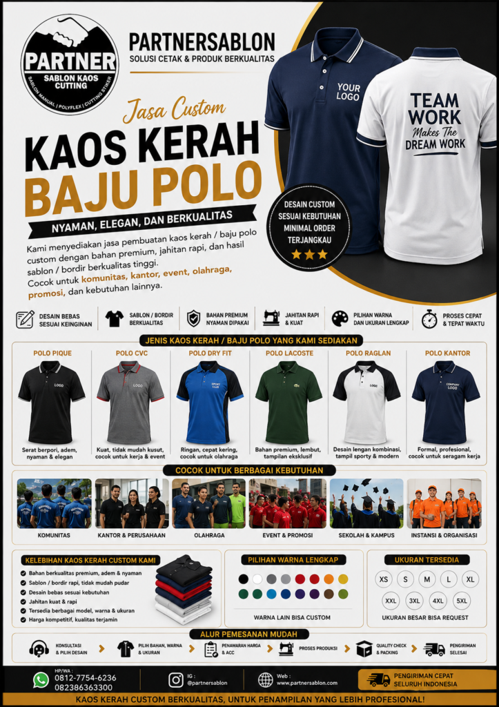 kaos kerah custom