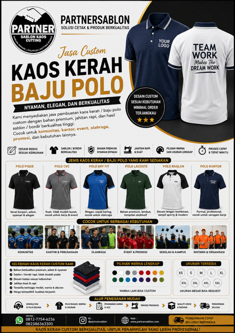 kaos kerah custom